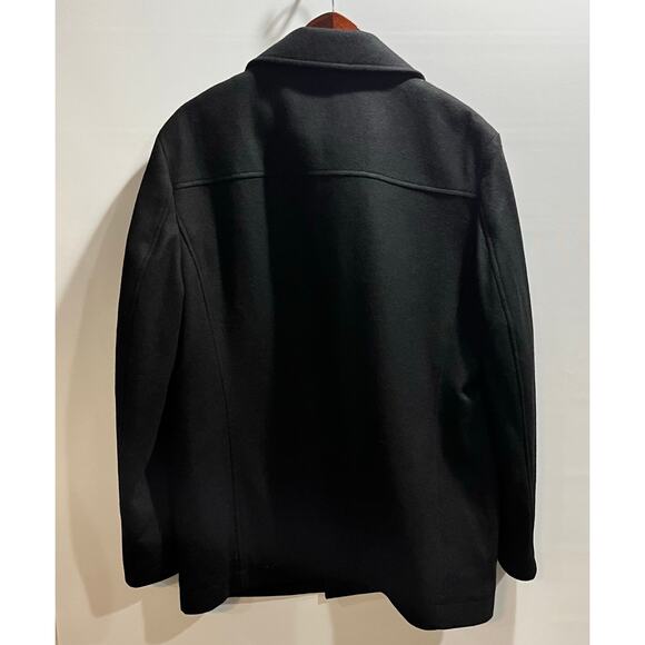 Claiborne Men's Wool Blend Quilted Lining Pea Coat Button Front Black
Size L - Picture 3 of 8